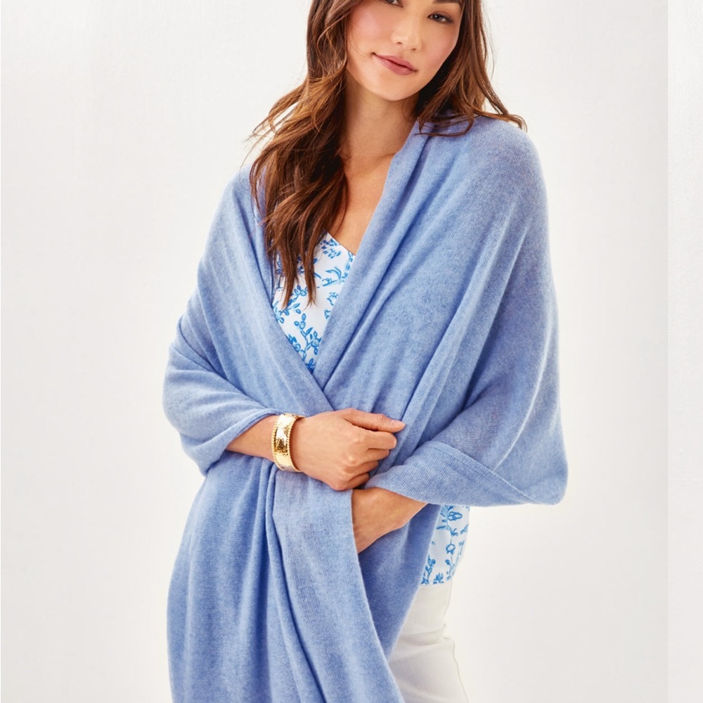 Never Opened ** Lilly Pulitzer Heathered Jacaranda Blue Cashmere Wrap